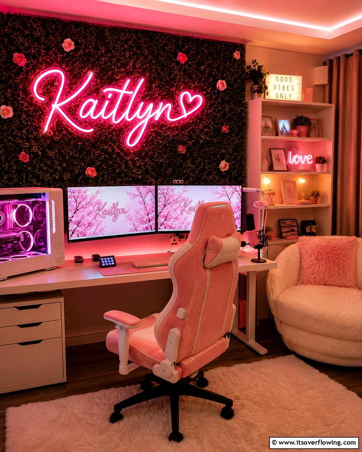 Personalized Neon Signs - 25 Gamer Girl Room Ideas for a Fun and Stylish Space