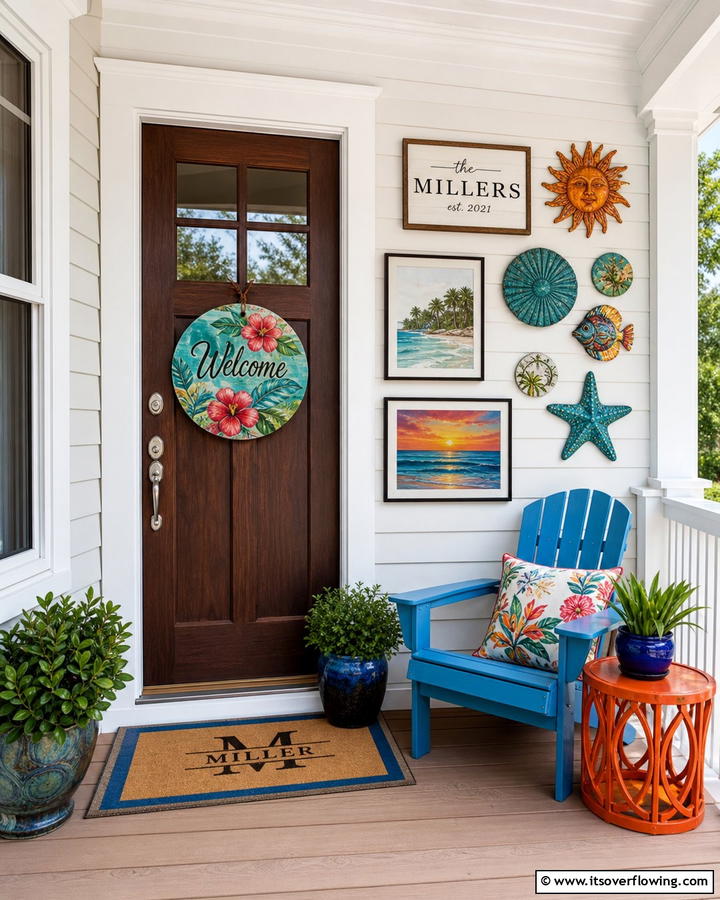 Personalized Outdoor Art - 21 Small Porch Decor Ideas for Welcoming Entryways