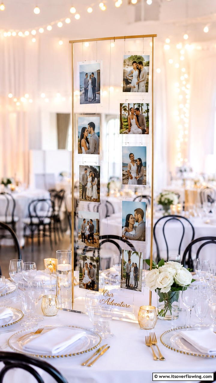 Personalized Photo Collage - 21 Stunning Wedding Centerpiece Ideas for Table Decor