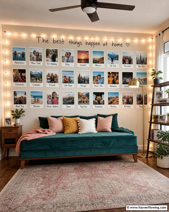 Personalized Photo Collages - 21 Creative Bedroom Wall Painting Ideas for Stylish Rooms