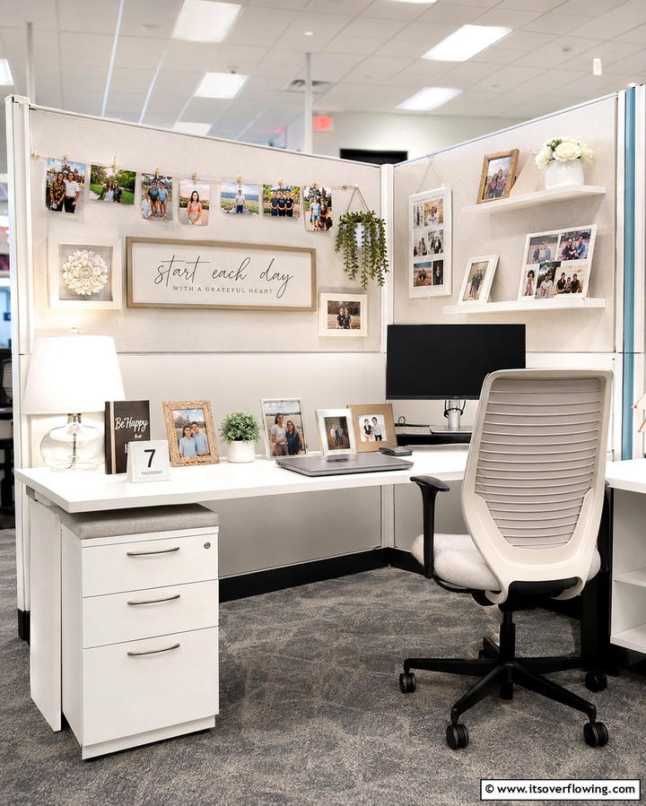 Personalized Photo Displays - 25 Cubicle Decor Ideas to Personalize Your Workspace