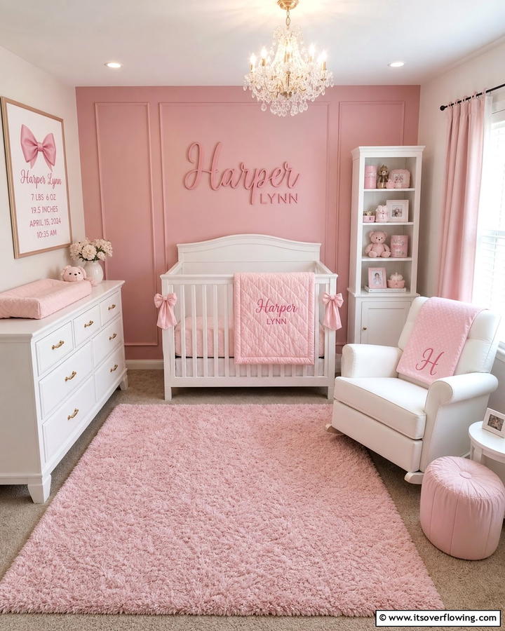 Personalized Pink Decor - 20 Adorable Pink Nursery Ideas for Your Baby’s Room