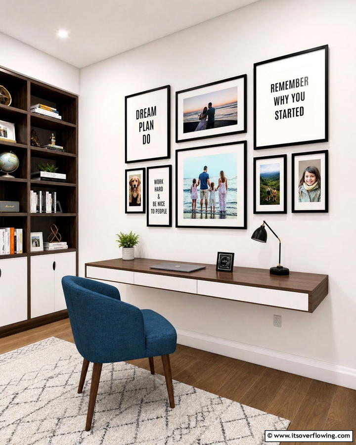 Personalized Quote and Photo Mix - 21 Photo Wall Arrangements for Personalized Home Galleries