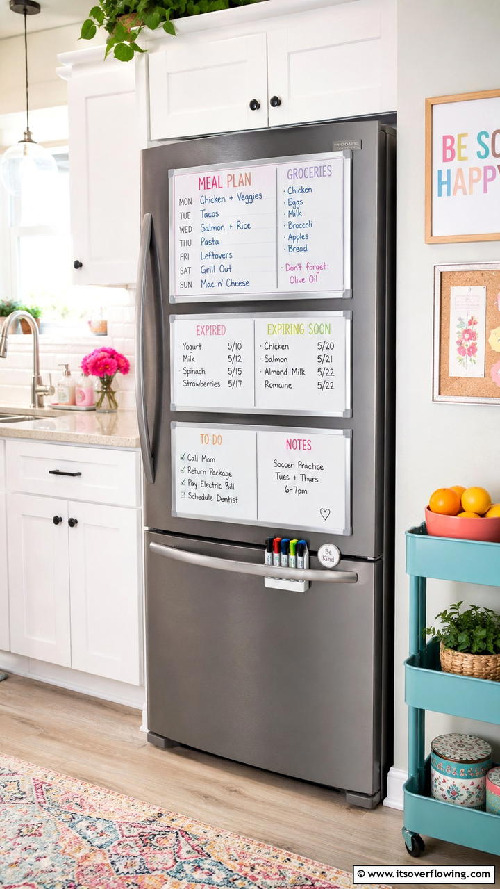 Personalized Reminder Boards - 30 Fridge Organization Ideas for Efficient Storage