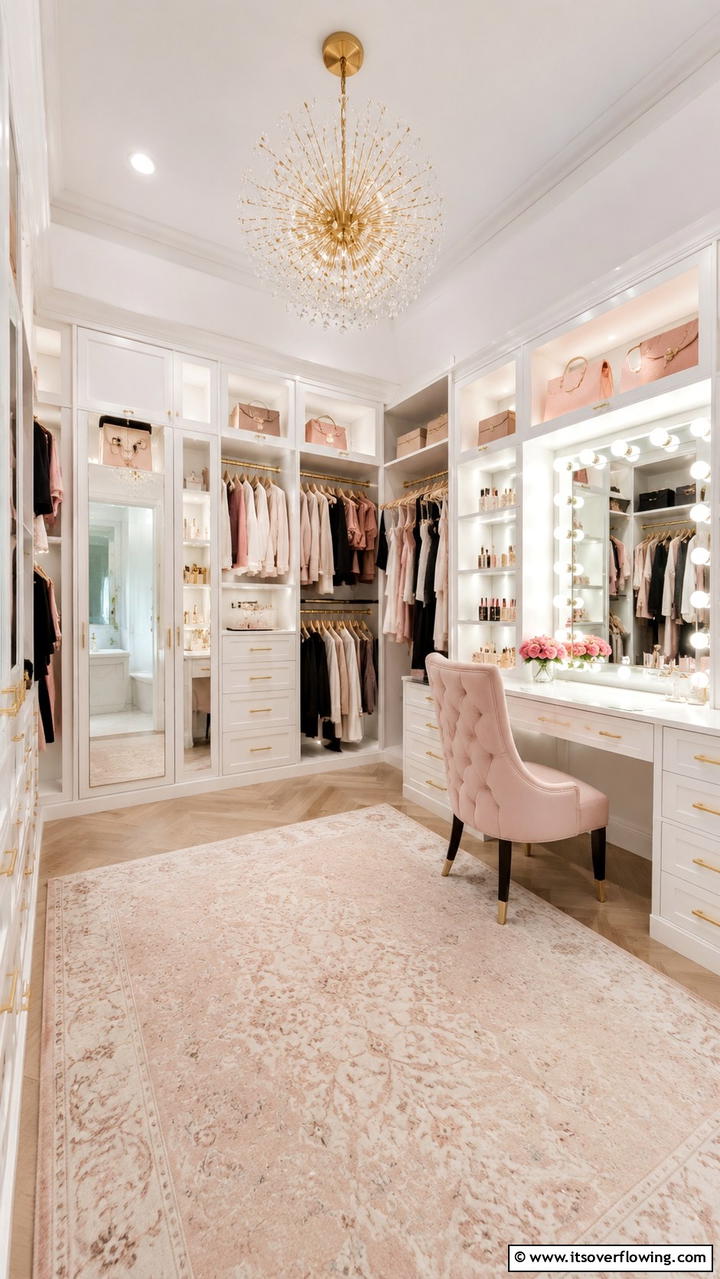 Personalized Styling Areas - 21 Functional Walk-In Closet Ideas for Organized Spaces