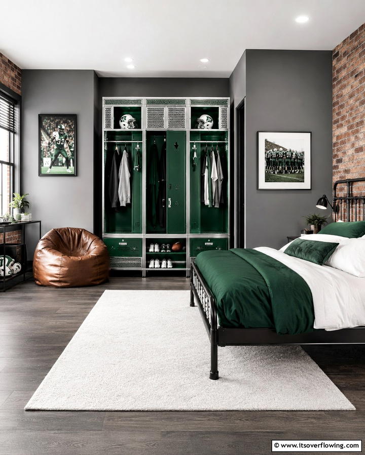 Personalized Team Locker - 30 Sporty Soccer Bedroom Ideas for Young Athletes