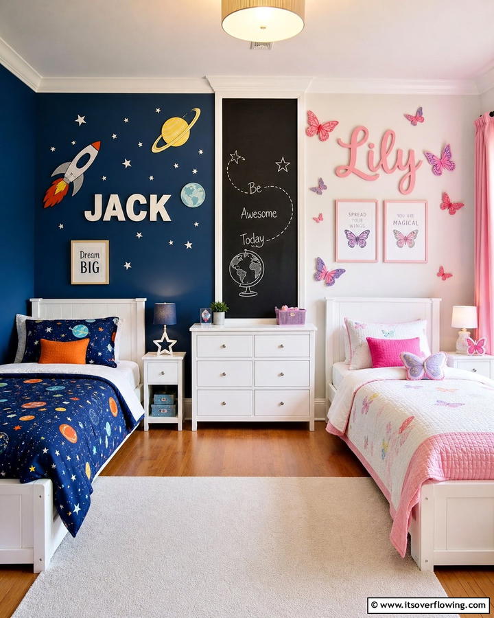 Personalized Wall Art - 21 Shared Small Room Ideas for Siblings’ Harmonious Space