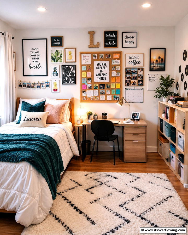 Personalized Wall Decor - 20 Student Bedroom Design Ideas for Study and Sleep