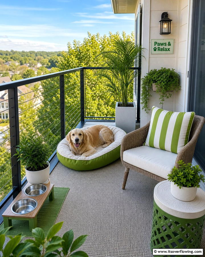 Pet Friendly Outdoor Space - 21 Balcony Ideas to Turn Your Small Space into a Relaxing Retreat