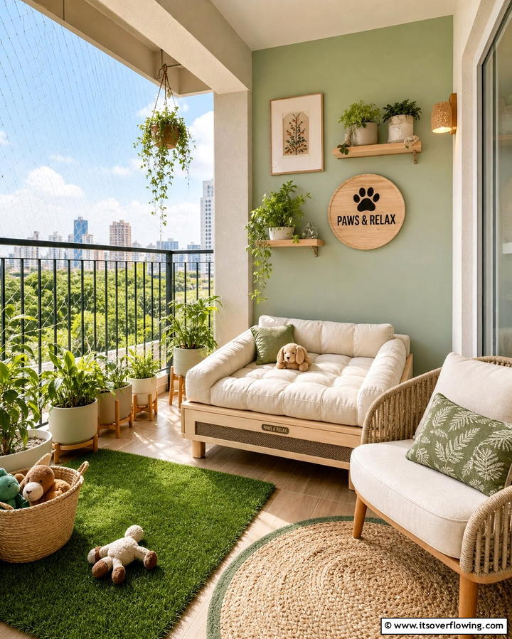 Pet Friendly Space - 25 Inspiring Bedroom Balcony Ideas for Your Home