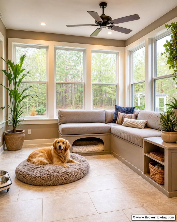 Pet Friendly Sunroom - 21 Bright Sunroom Ideas to Enjoy Natural Light Year-Round