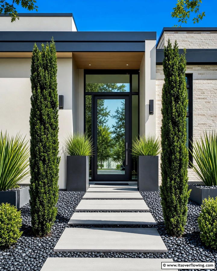 Petite Pillar Boxwood Sleek Vertical Accent - 20 Front Yard Boxwood Shrubs Ideas for a Polished Look