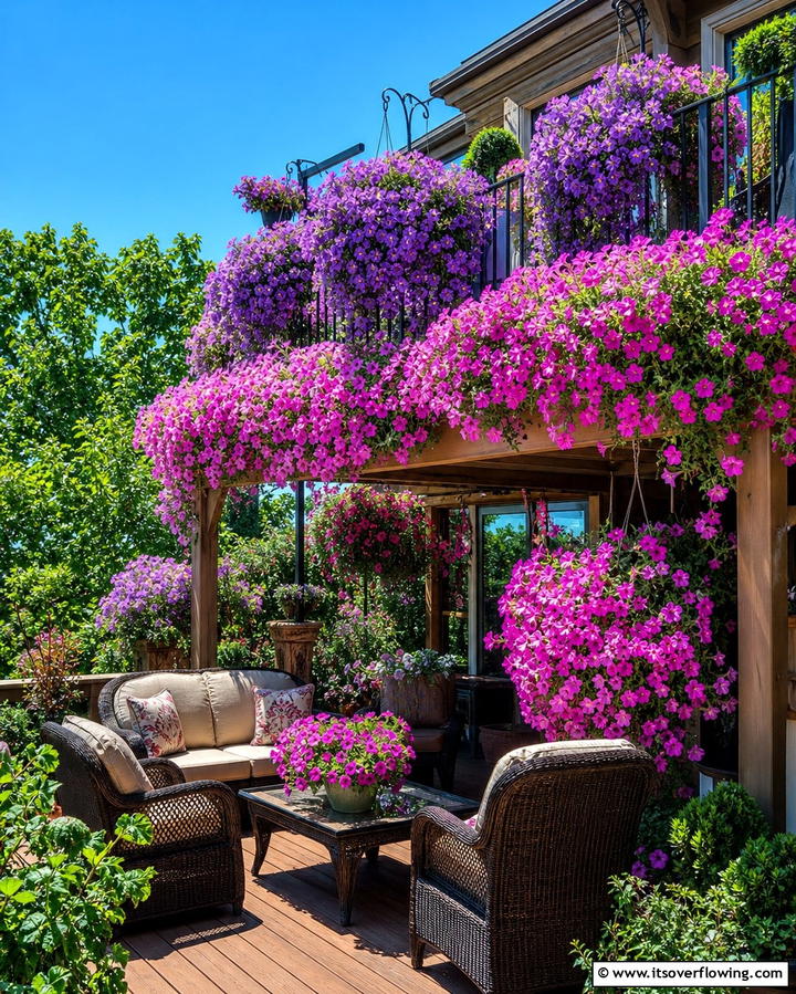 Petunias for Colorful Cascades - 25 Outdoor Plants for Patio to Enhance Your Space