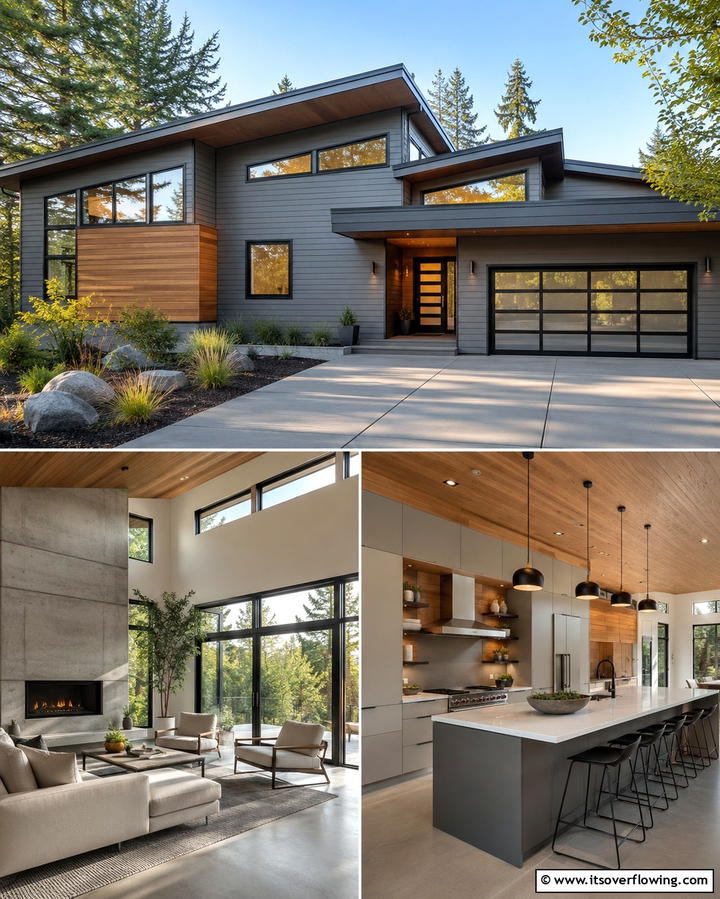 Pewter Gray for a Balanced Neutral - 25 Paint Colors for a Modern Black House With Cedar Accents