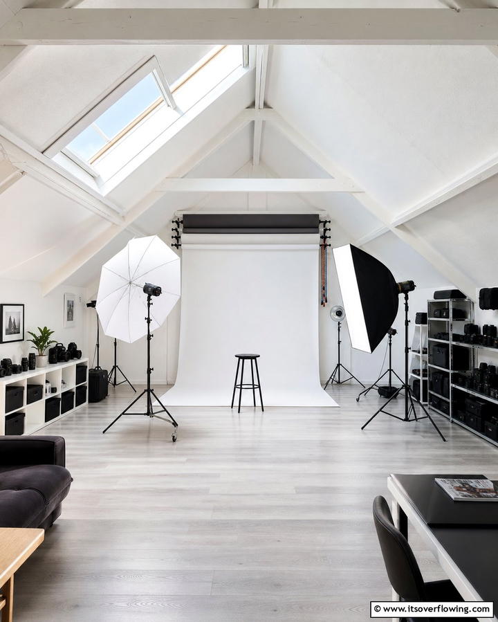 Photography Studio - 25 Creative Attic Room Ideas for Cozy Spaces