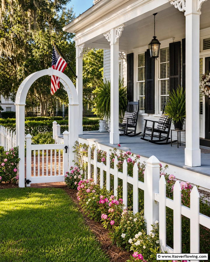 Picket Fence Detailing - 30 Southern Front Porch Ideas for Welcoming Outdoor Spaces
