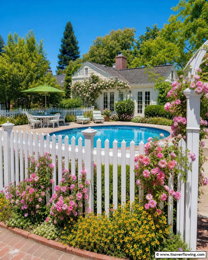 Picket Pool Fence - 20 Stylish Pool Fence Ideas for Safety and Aesthetics