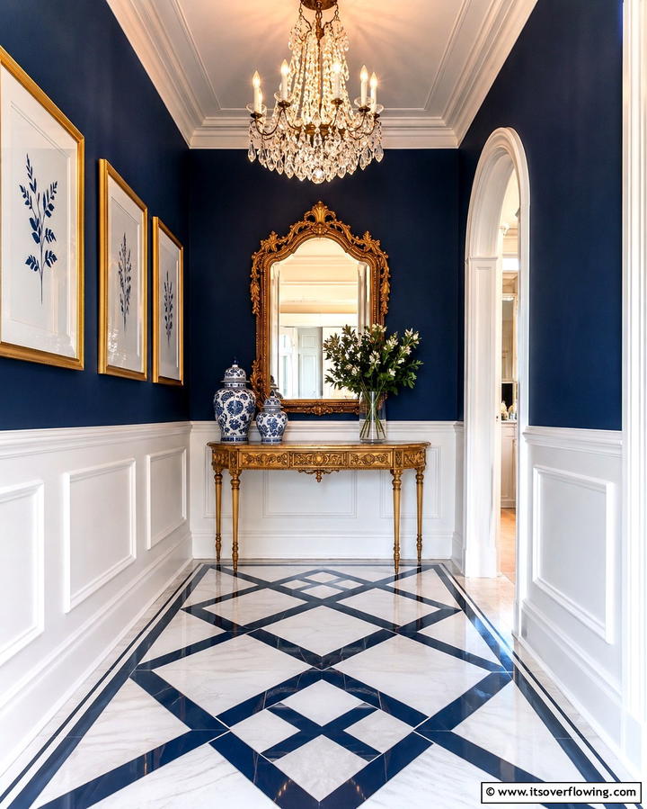 Picture Frame Wainscoting for an Artistic Vibe - 20 Creative Wainscoting Entryway Ideas to Welcome Guests