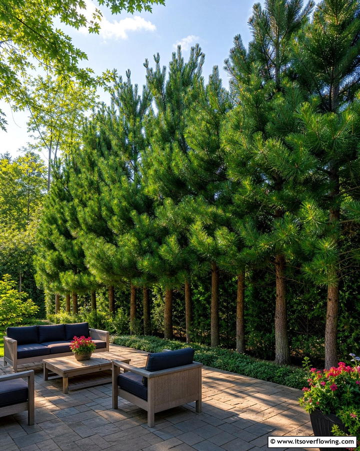 Pine Tree Privacy Screen - 20 Pine Tree Landscape Ideas for a Natural Backyard