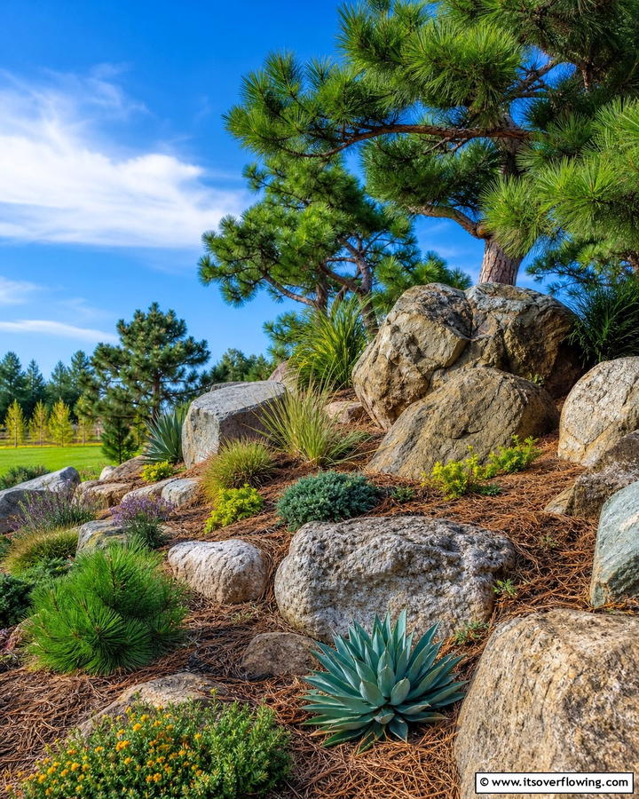 Pine Tree Rock Garden - 20 Pine Tree Landscape Ideas for a Natural Backyard