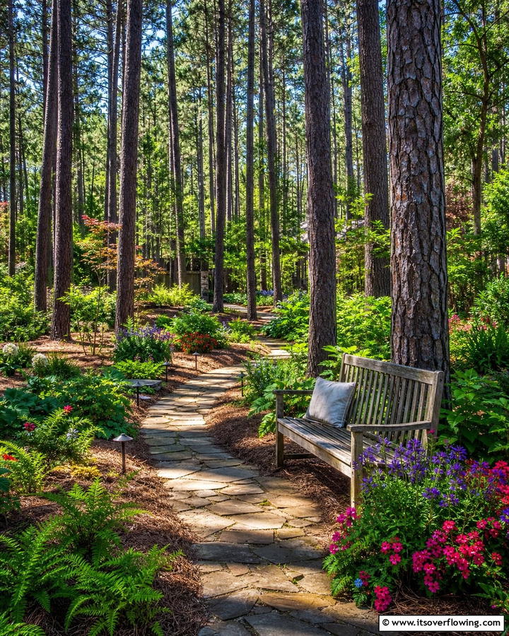 Pine Tree Woodland Garden - 20 Pine Tree Landscape Ideas for a Natural Backyard
