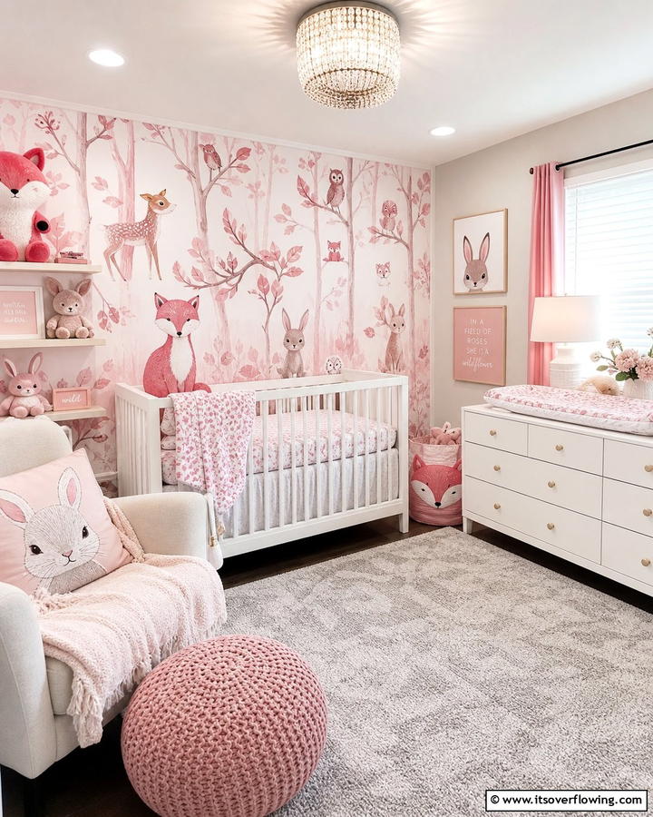 Pink Animal Prints - 20 Adorable Pink Nursery Ideas for Your Baby’s Room