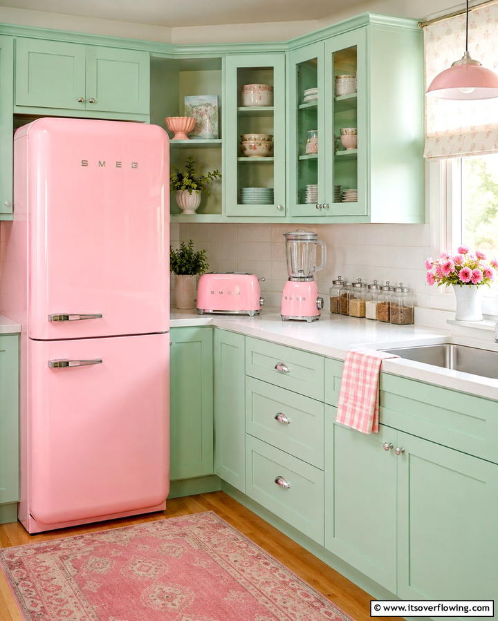 Pink Appliances - 30 Pink Kitchen Ideas to Refresh Your Cooking Space