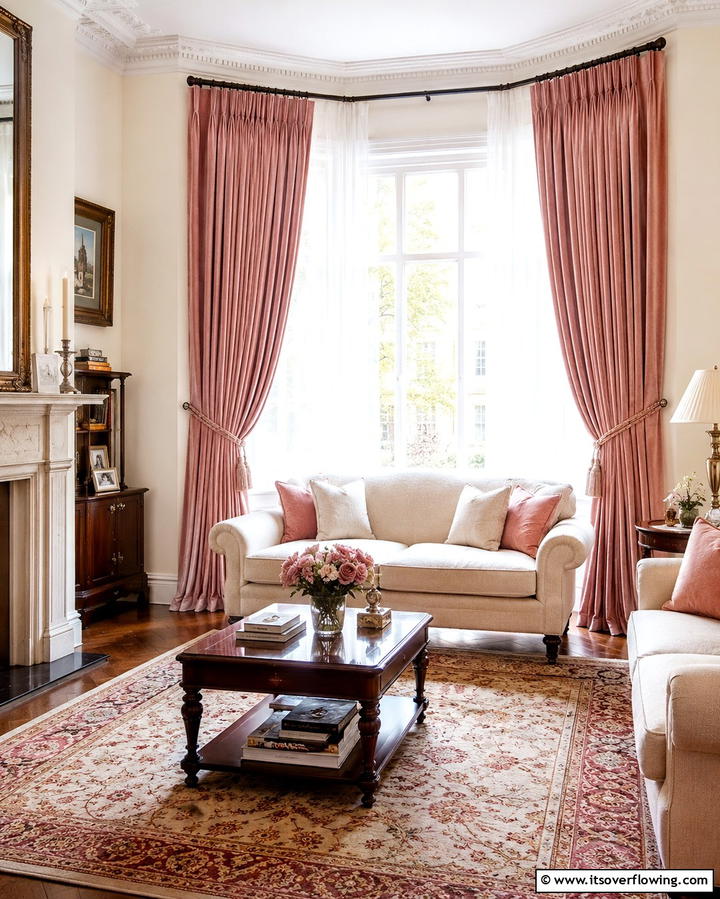 Pink Curtains for a Subtle Elegance - 25 Pink Room Ideas to Create a Cozy and Inviting Space