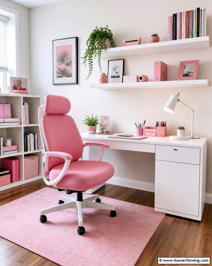 Pink Desk Chair for Comfort and Style - 20 Pink Dorm Room Ideas for a Cozy College Space