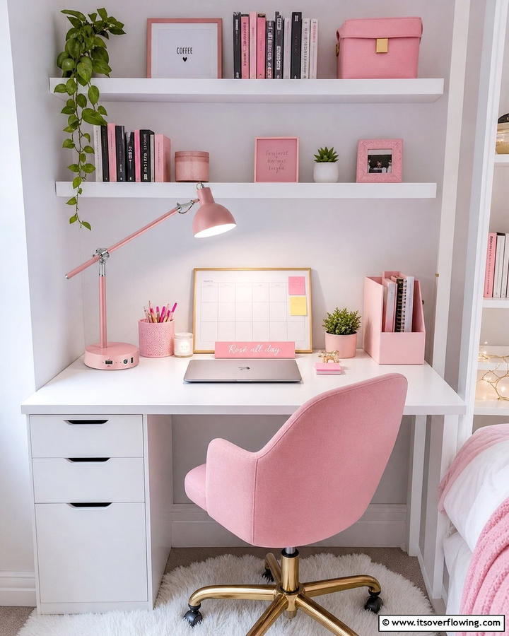 Pink Desk Lamp with Adjustable Features - 20 Pink Dorm Room Ideas for a Cozy College Space