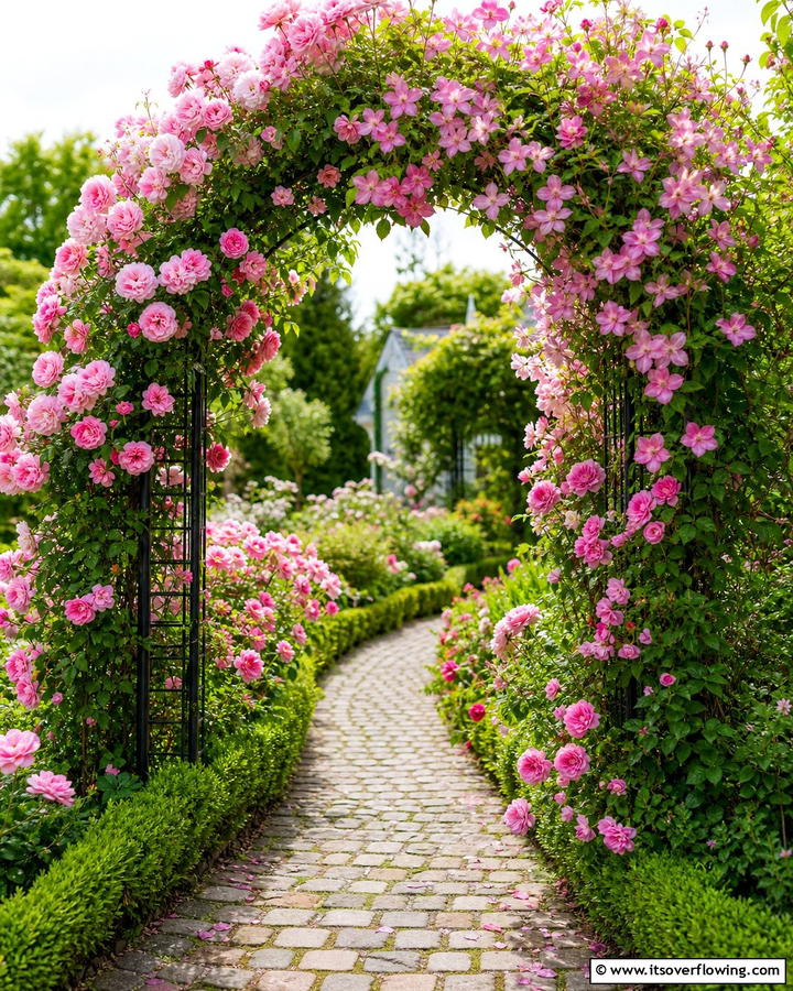 Pink Flower Archway - 20 Beautiful Pink Garden Ideas to Brighten Your Space