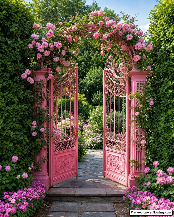 Pink Garden Gates - 20 Beautiful Pink Garden Ideas to Brighten Your Space