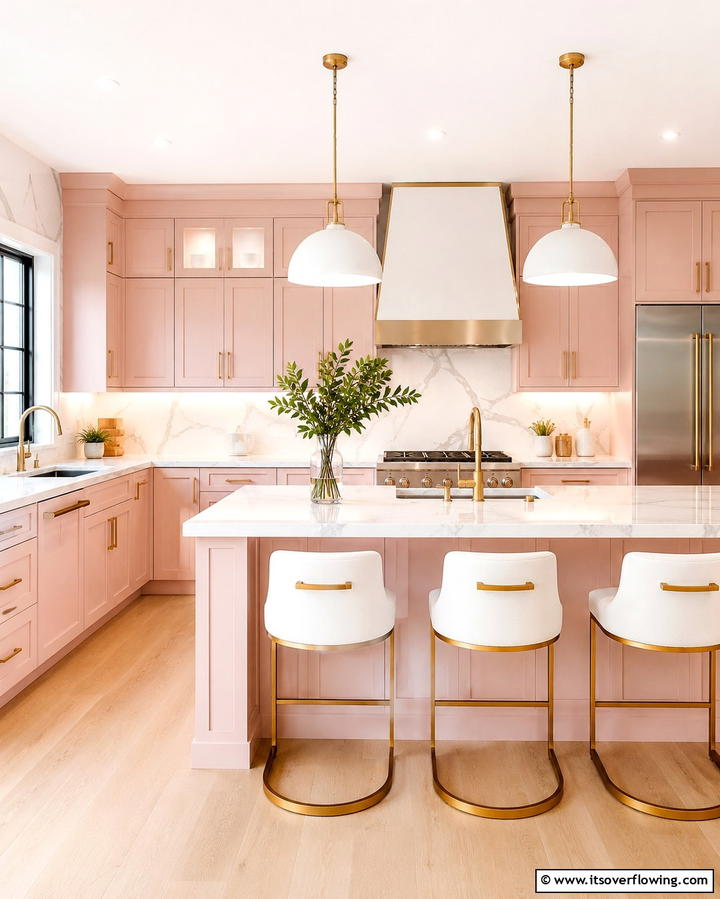 Pink Kitchen Cabinets for a Unique Twist - 25 Pink Room Ideas to Create a Cozy and Inviting Space