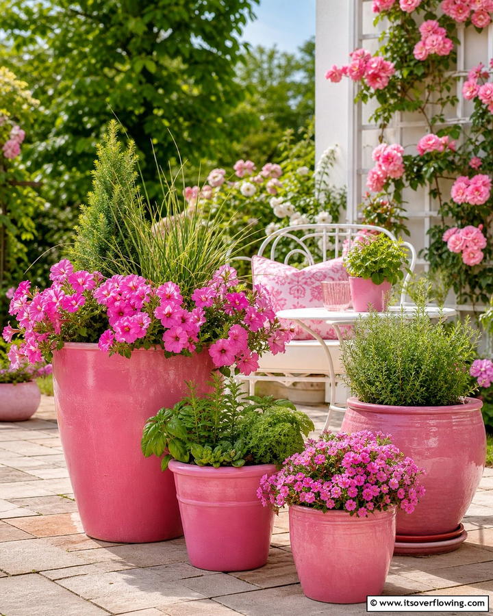 Pink Outdoor Planters - 20 Beautiful Pink Garden Ideas to Brighten Your Space