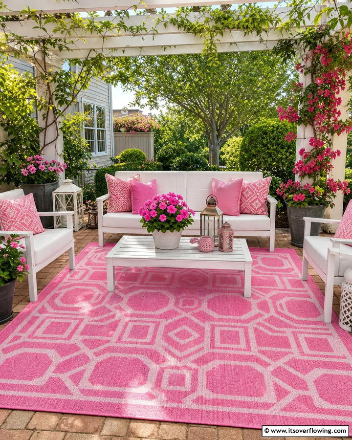 Pink Outdoor Rugs - 20 Beautiful Pink Garden Ideas to Brighten Your Space