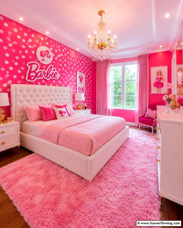 Pink Themed Walls - 25 Fun Barbie Room Ideas for Kids and Collectors