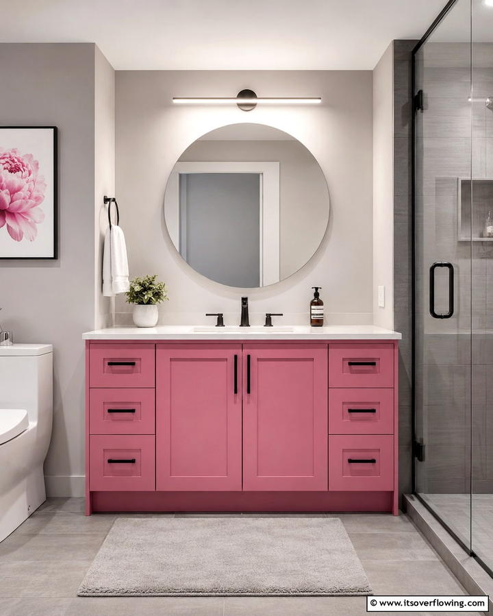 Pink Vanity Unit for a Chic Focal Point - 25 Pink Bathroom Ideas for a Soft and Serene Space