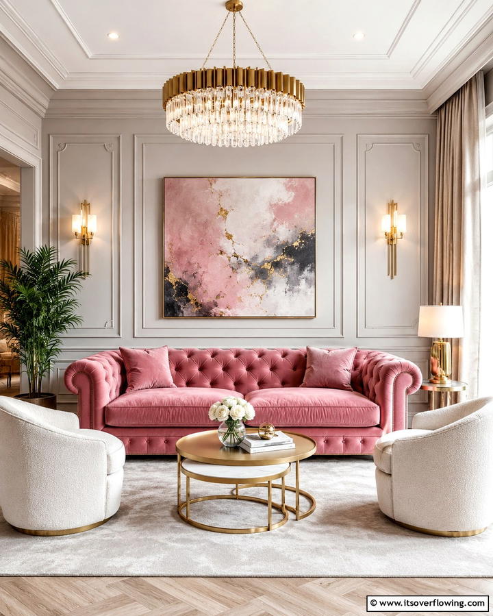 Pink Velvet Furniture for a Luxurious Feel - 25 Pink Room Ideas to Create a Cozy and Inviting Space