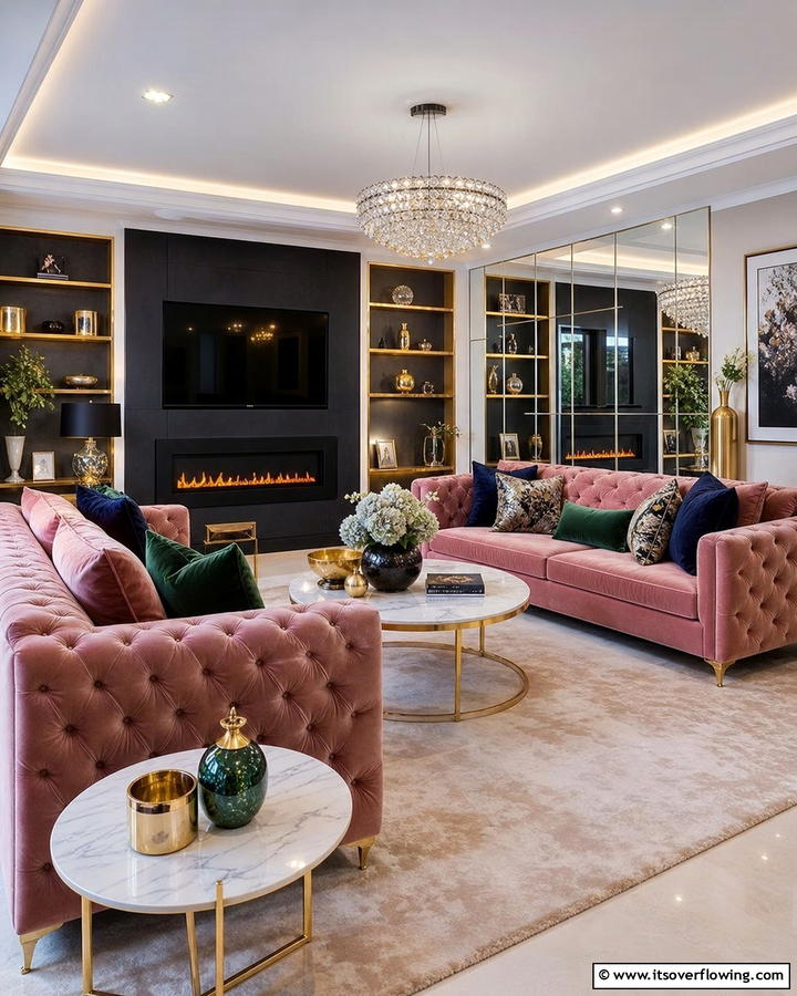 Pink Velvet for Luxe Appeal - 20 Pink Couch Living Room Ideas for a Bold Statement
