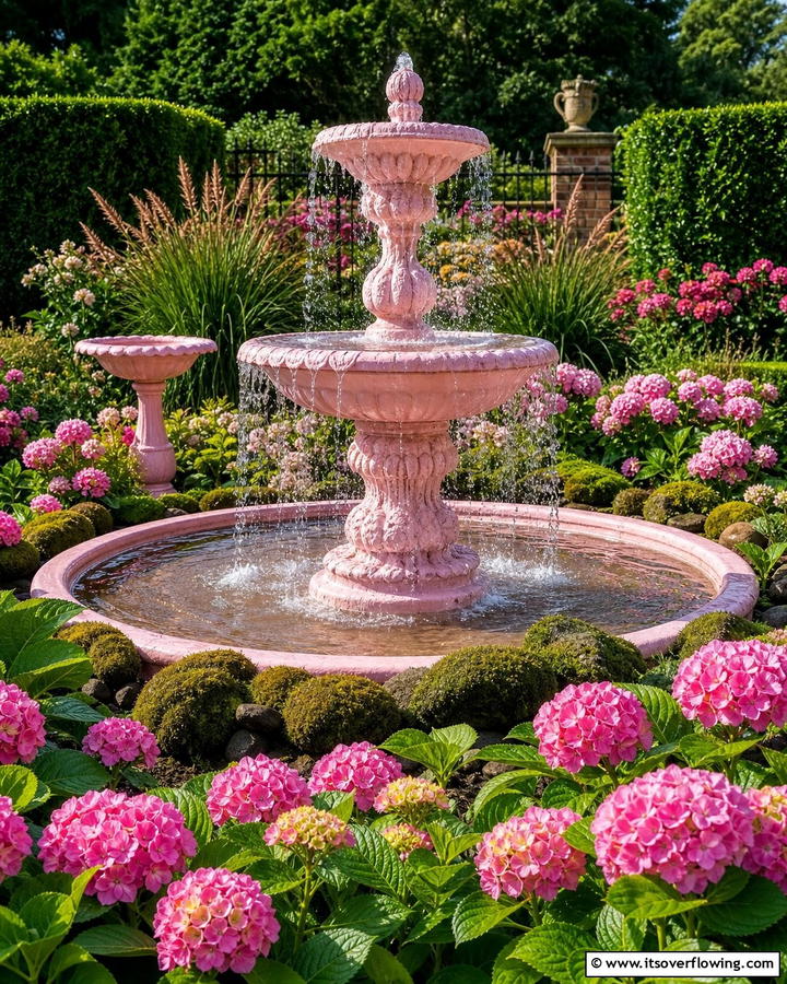 Pink Water Features - 20 Beautiful Pink Garden Ideas to Brighten Your Space