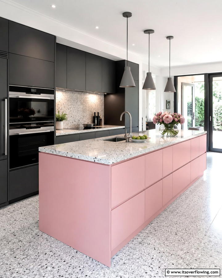 Pink and Gray Color Scheme - 30 Pink Kitchen Ideas to Refresh Your Cooking Space