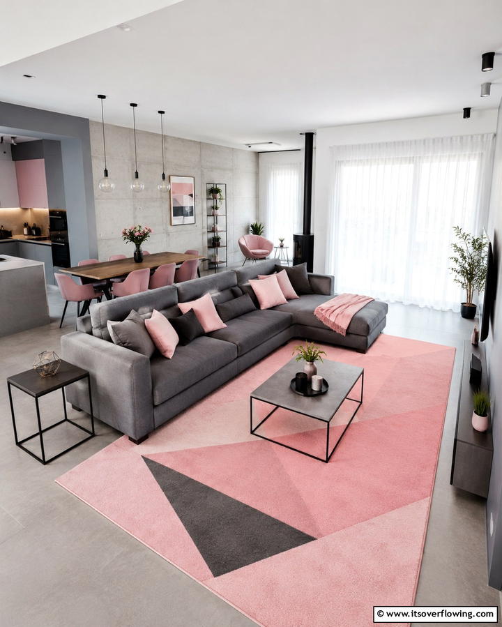 Pink and Gray Combination for a Modern Aesthetic - 25 Pink Room Ideas to Create a Cozy and Inviting Space