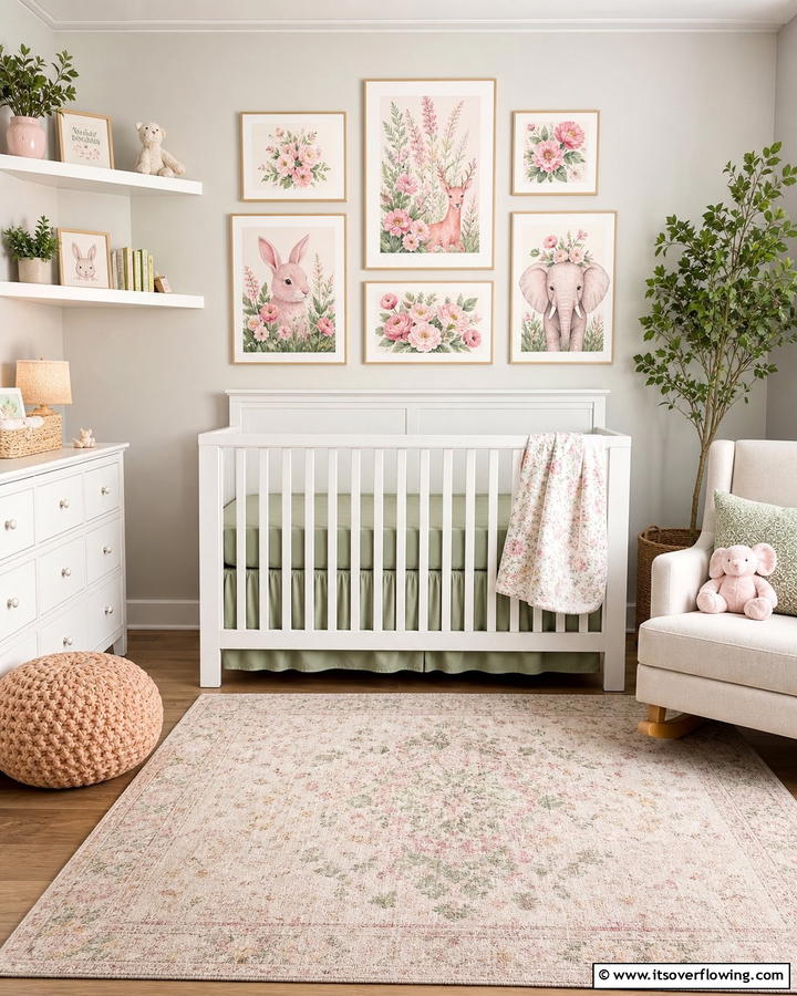 Pink and Green Wall Art - 20 Pink and Green Nursery Ideas for a Sweet Retreat