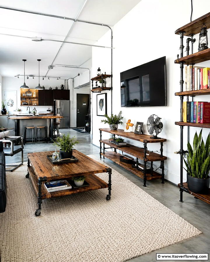 Pipe Inspired Furniture - 30 Industrial Living Room Ideas with Urban Charm