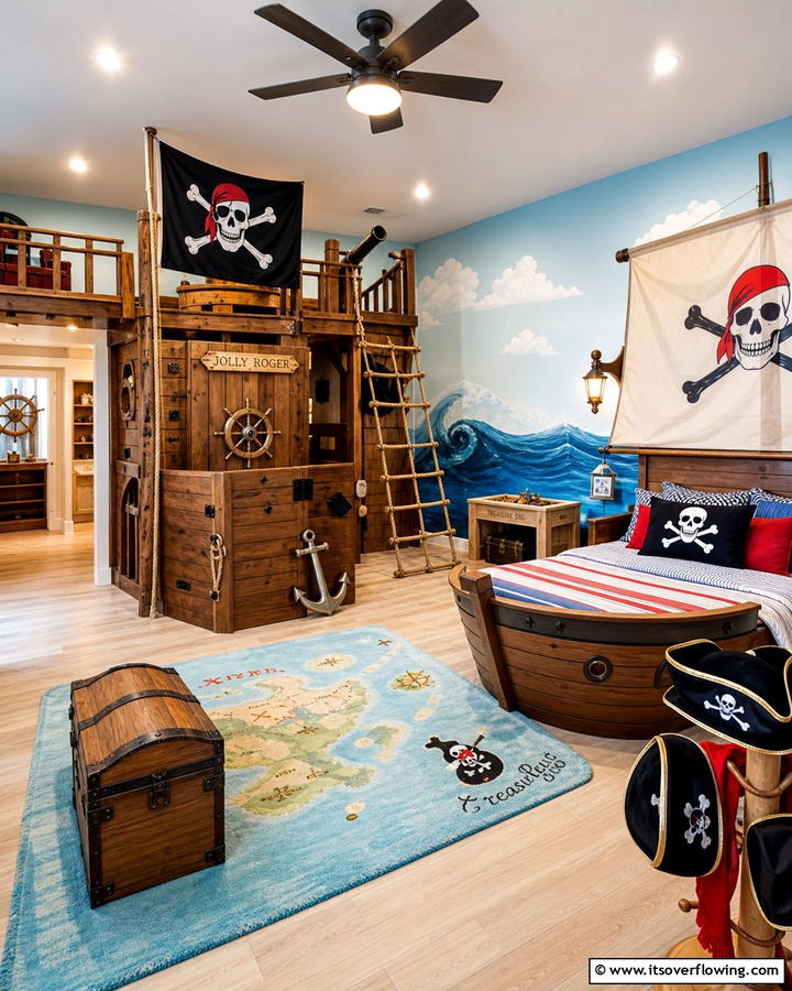 Pirate Adventure Play Area - 20 Pirate-Themed Bedroom Ideas for Adventurous Kids