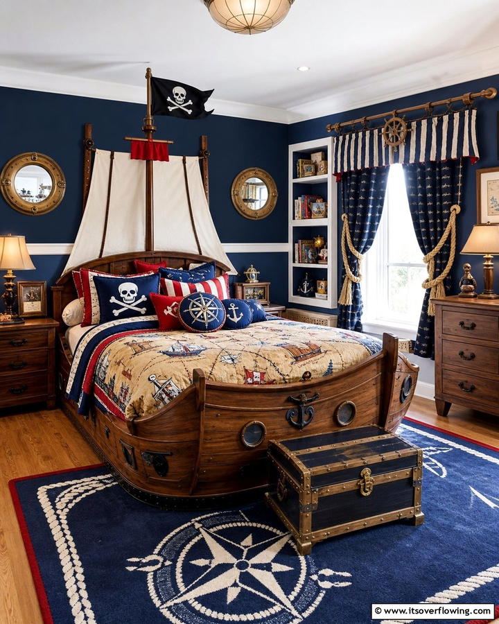 Pirate Themed Bedding - 20 Pirate-Themed Bedroom Ideas for Adventurous Kids