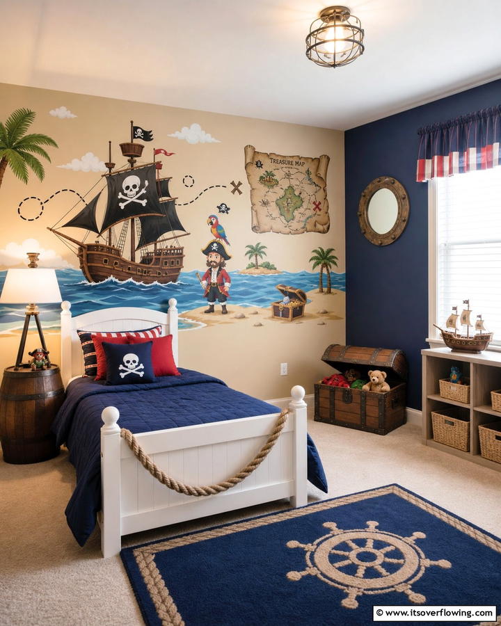 Pirate Wall Decals - 20 Pirate-Themed Bedroom Ideas for Adventurous Kids