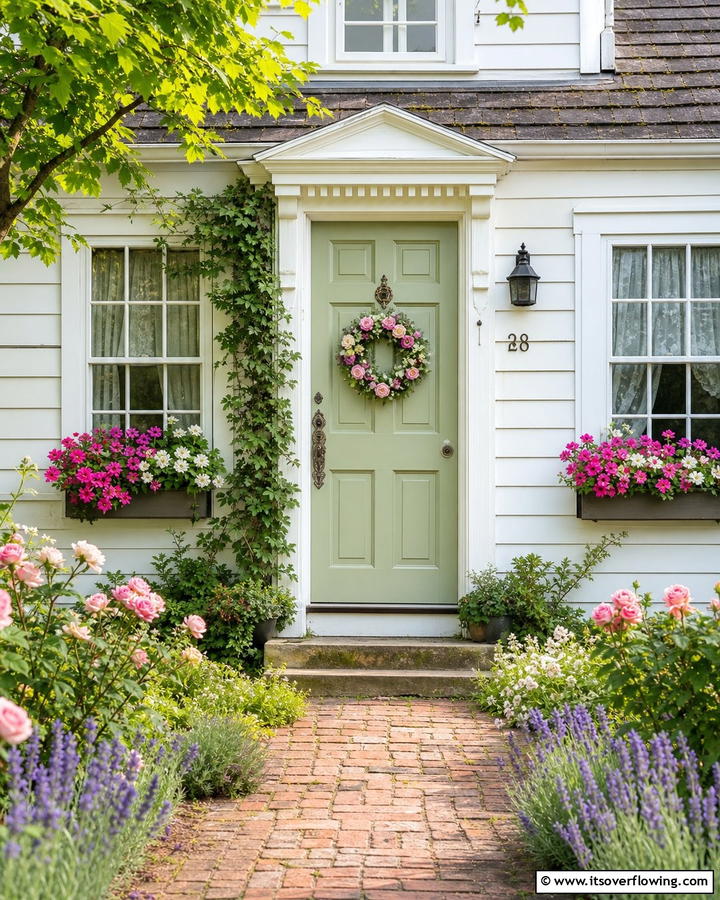 Pistachio Green for Whimsical Charm - 20 Green Front Door Ideas to Welcome Guests in Style