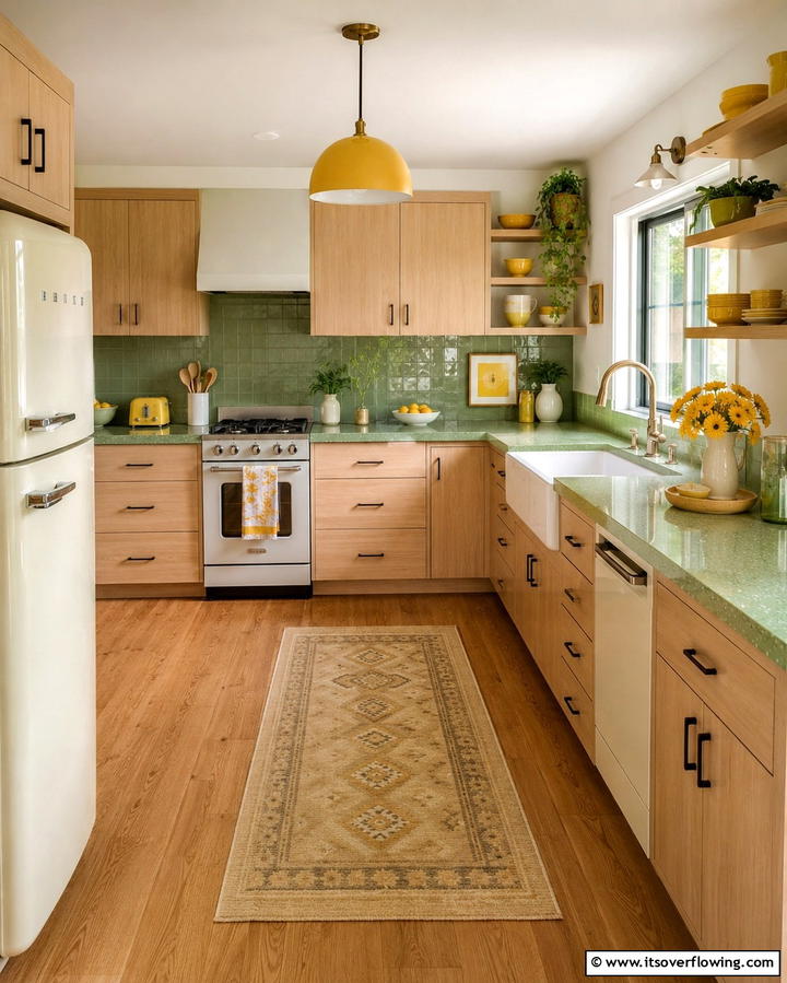 Pistachio Green for a Soft Playful Touch - 25 Kitchen With Green Countertops Ideas for Freshness