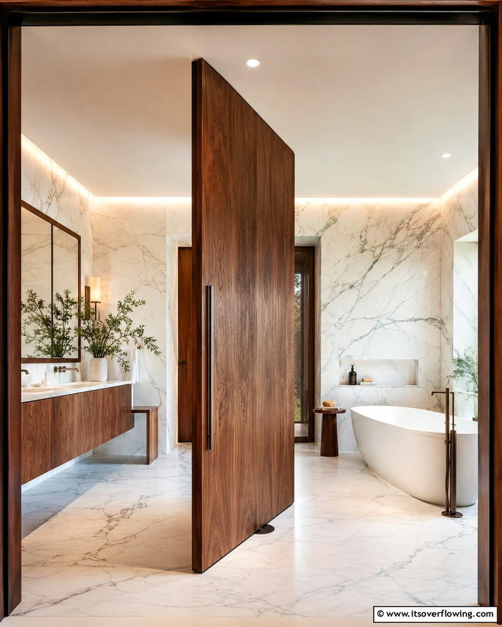 Pivot Door for a Unique Entrance - 25 Bathroom Door Ideas to Enhance Your Space